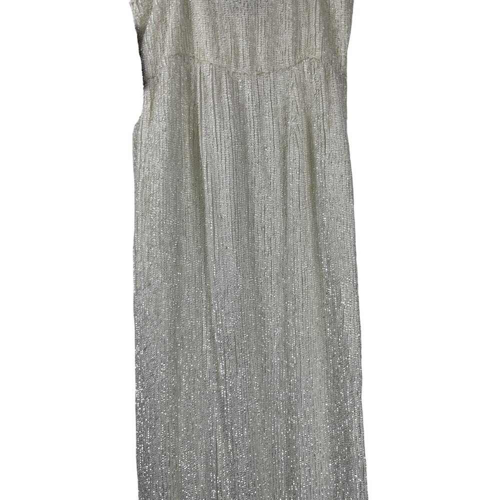 Retrofete Katya Sequin Side Slit Cowl Evening Bridal Gown Womens Medium Moonglow - Picture 12 of 13